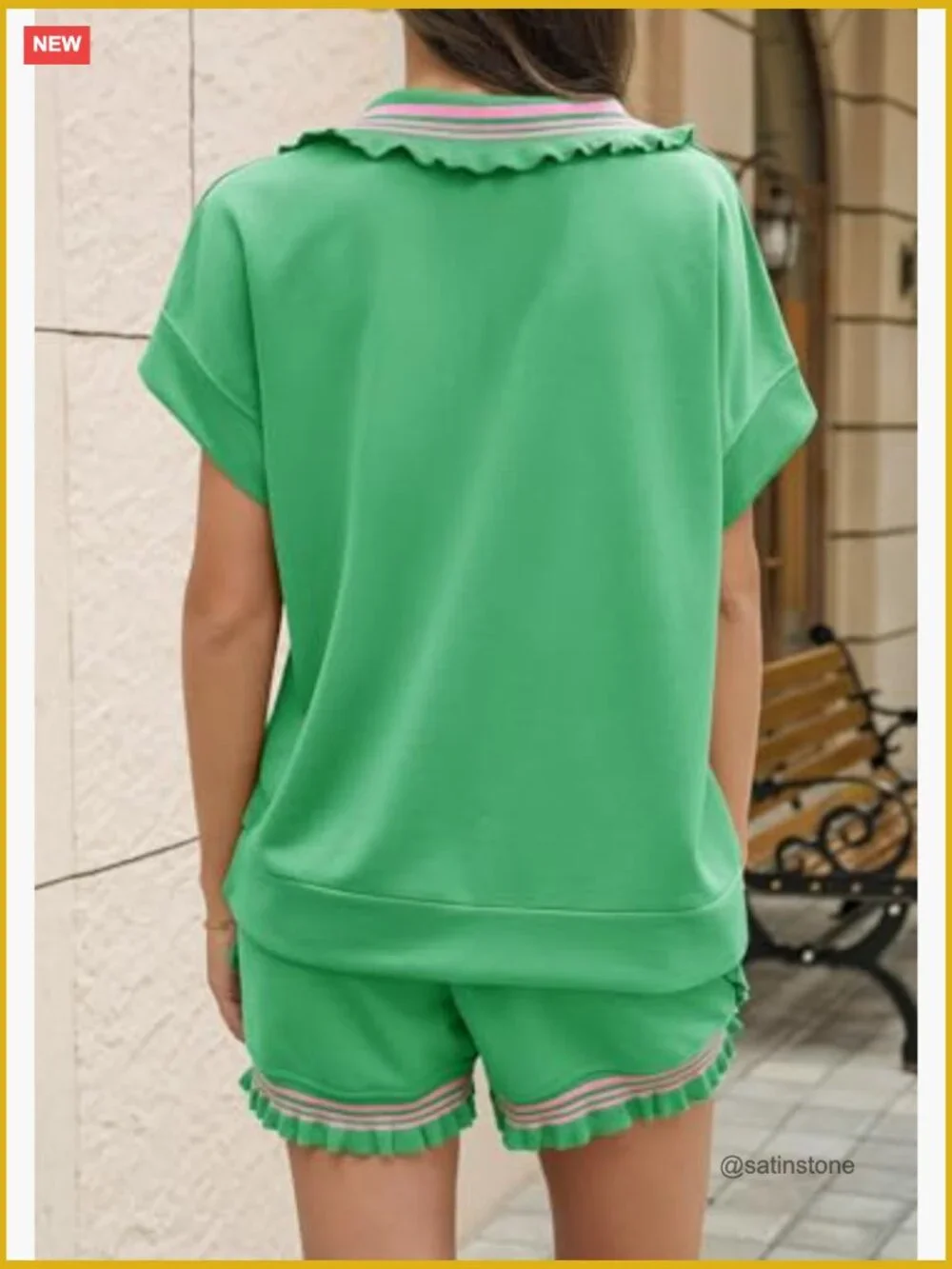 2 Piece Outfits Short Set Sweatsuit Tracksuit Half Zip Ruffle Top Matching Set